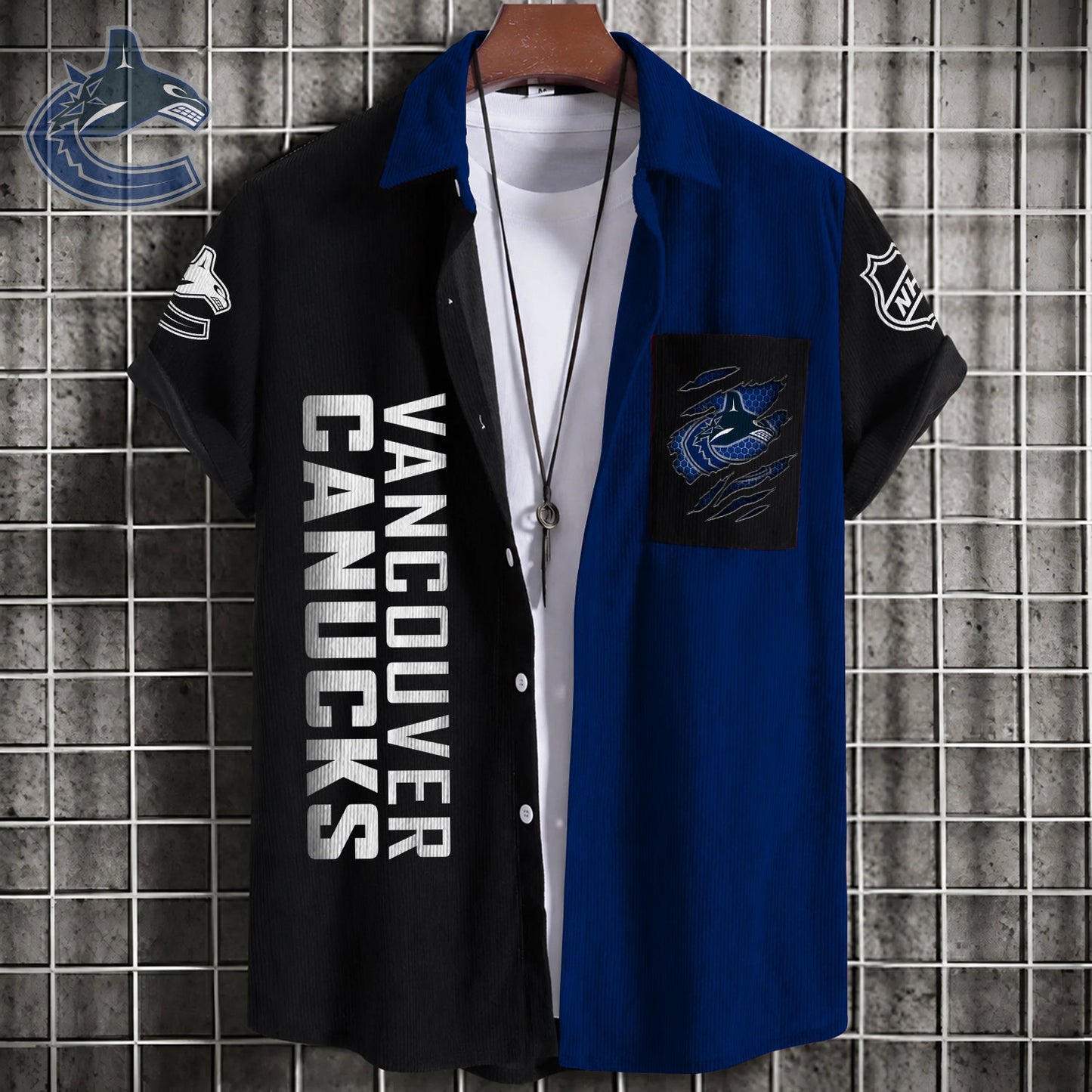 PREMIUM NHL X VC Patchwork Lapel Striped Shirts Limited Editions NDT NHM 240526