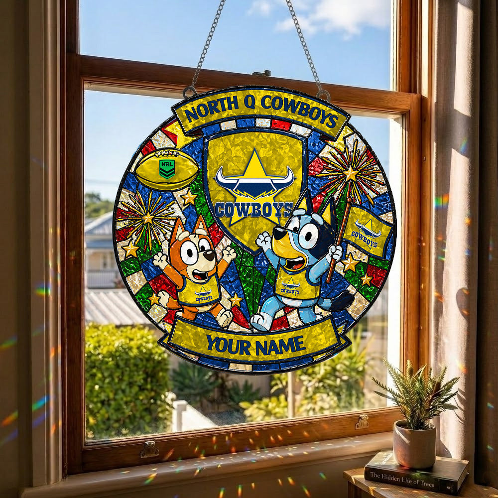 PREMIUM NRL X NQC Bluey Suncatcher Custom Name Limited Edition NDT NTN 230426