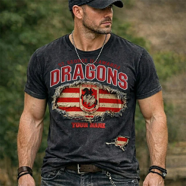 PREMIUM NRL X SID Black Vintage Washed T-shirt NDT NTN 040426