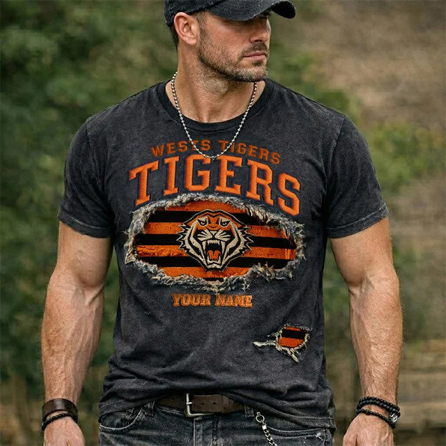 PREMIUM NRL X WT Black Vintage Washed T-shirt NDT NTN 040426