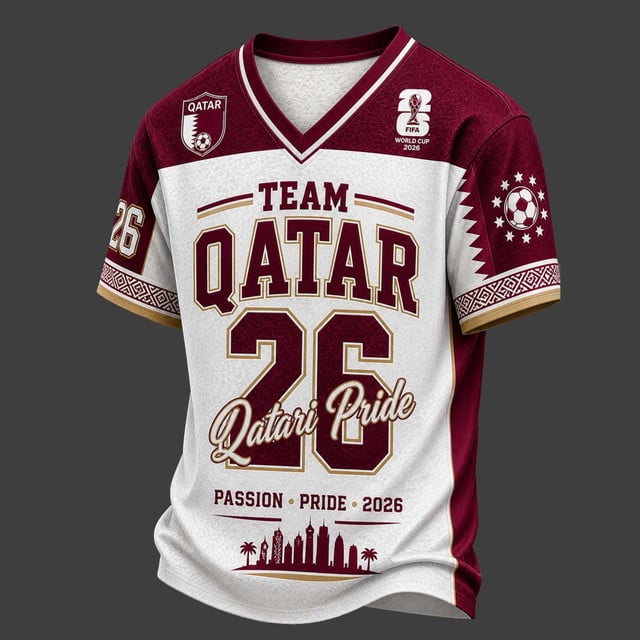 PREMIUM WC 2026 X QAT V-Neck Jersey LIMIED EDITIONS NDT VHM 190526