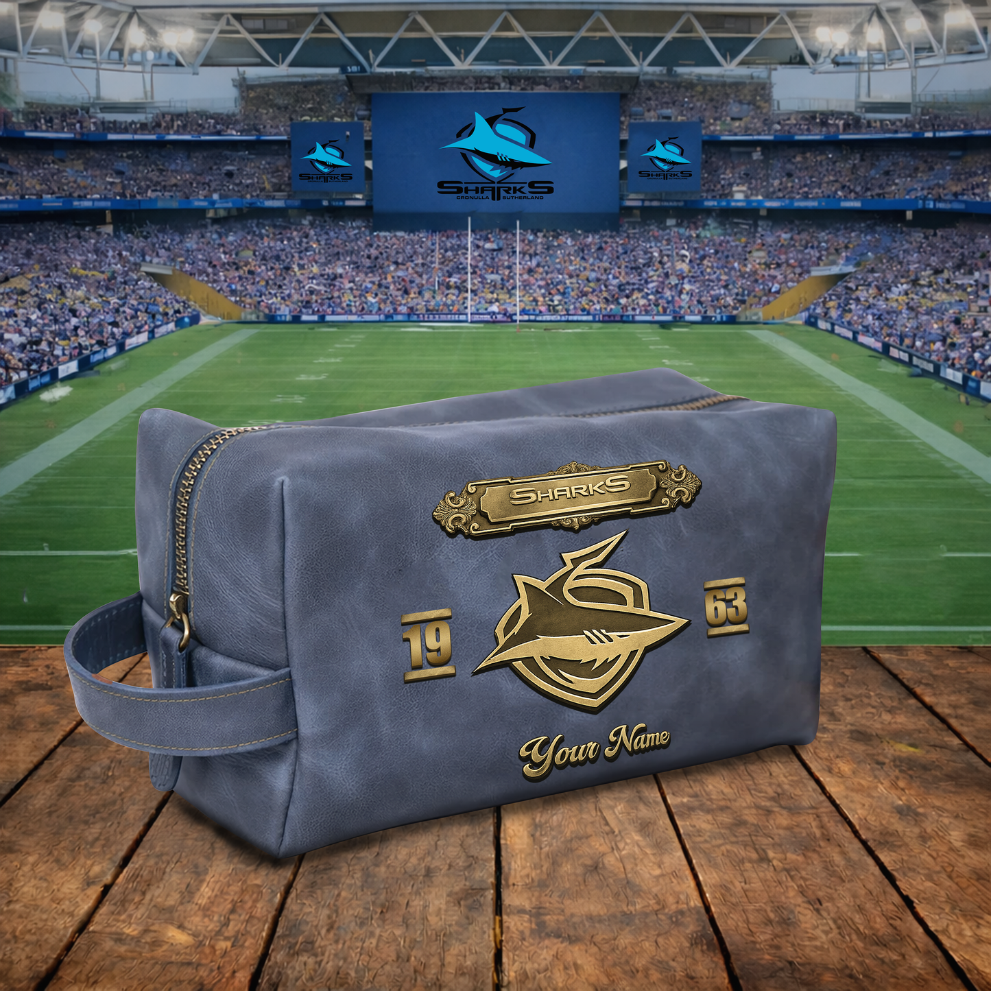 PREMIUM NRL X CSS 3D EMBOSSED LEATHER TOILETRY BAG Limited Edition NDT VHM
