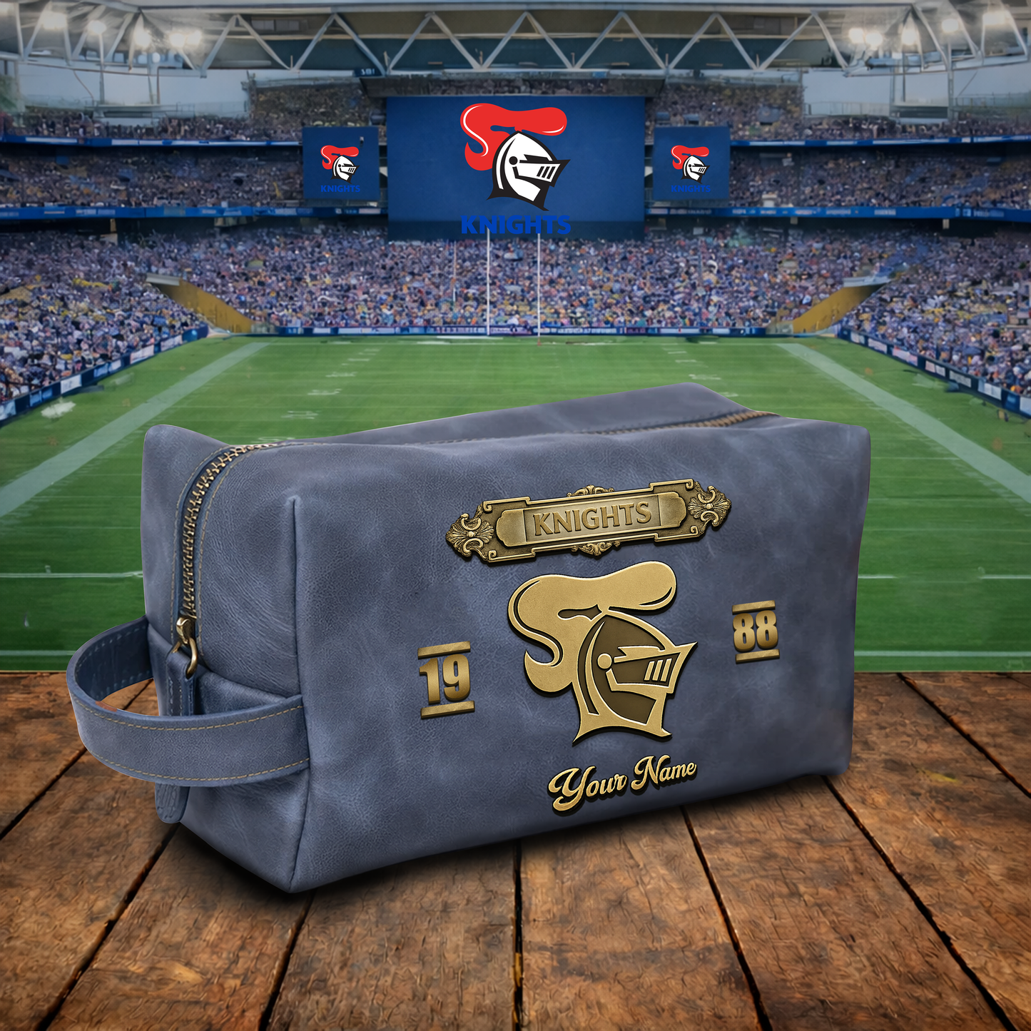 PREMIUM NRL X NK 3D EMBOSSED LEATHER TOILETRY BAG Limited Edition NDT VHM