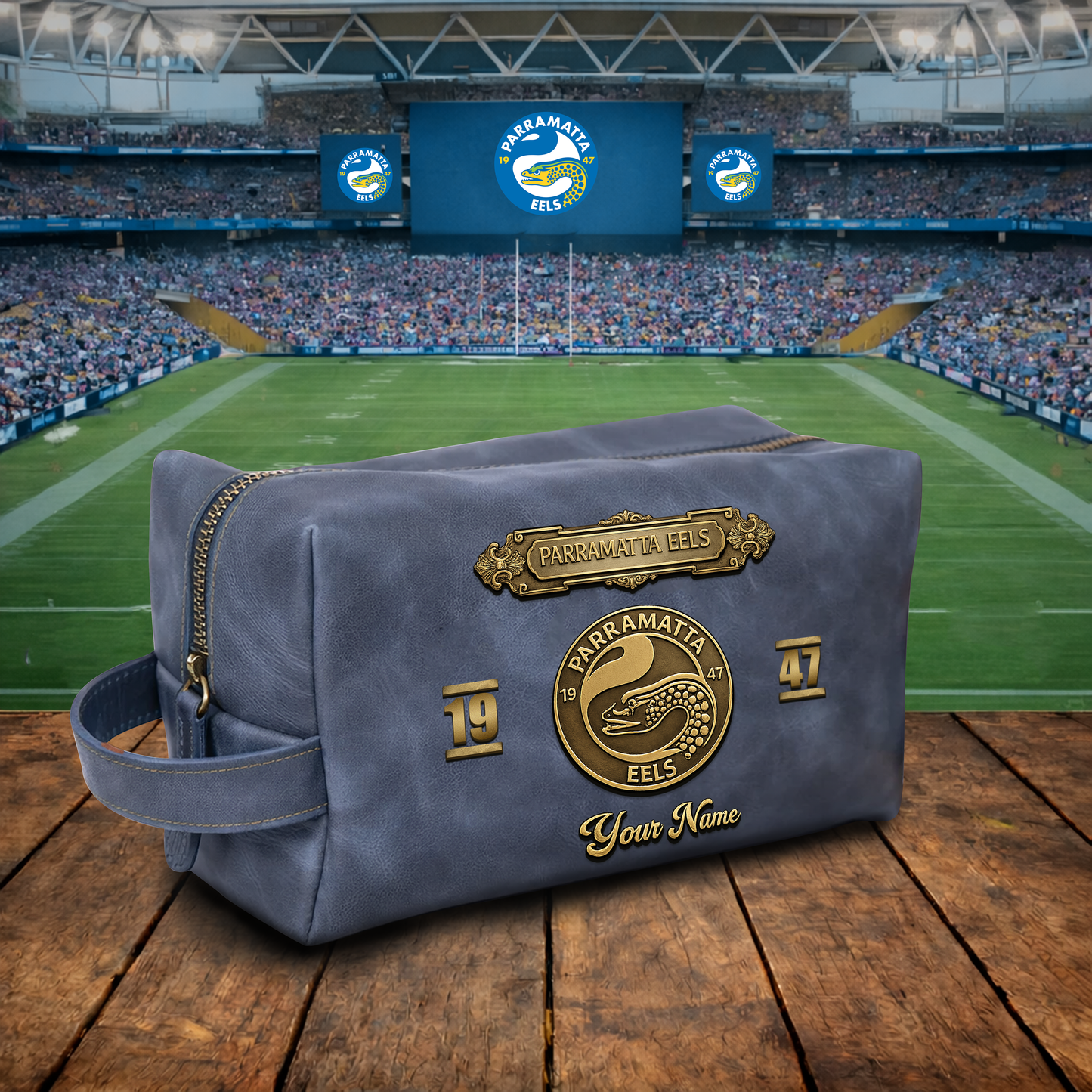 PREMIUM NRL X PE 3D EMBOSSED LEATHER TOILETRY BAG Limited Edition NDT VHM