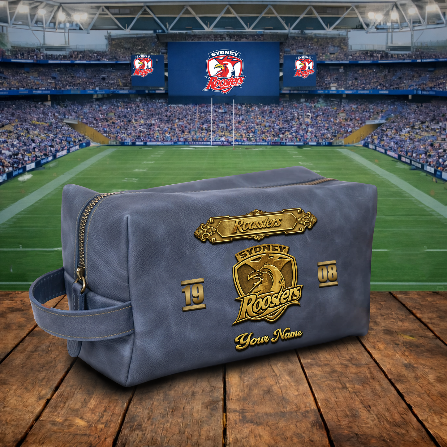 PREMIUM NRL X SR 3D EMBOSSED LEATHER TOILETRY BAG Limited Edition NDT VHM