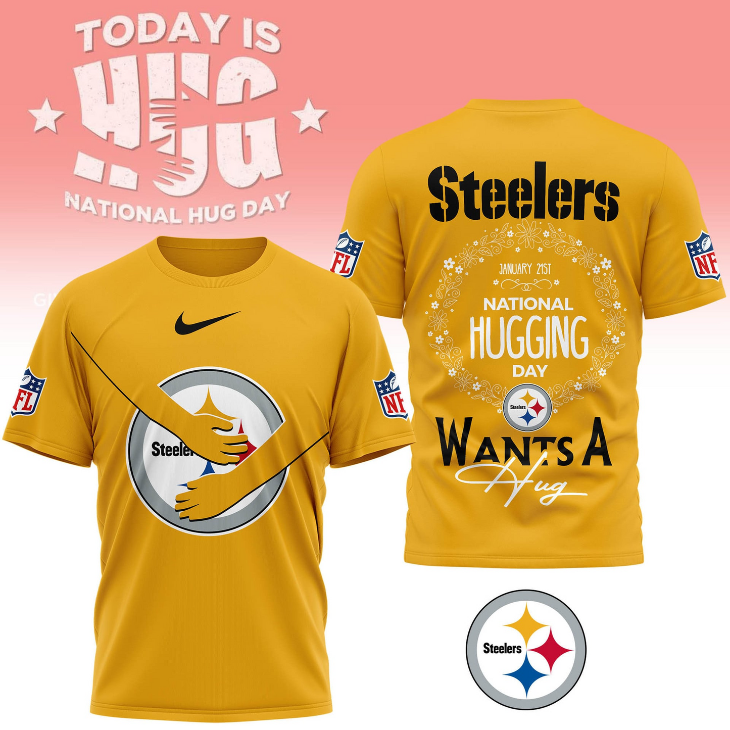 PS Premium NFL National Hugging Day 3D Shirt DDT NTL