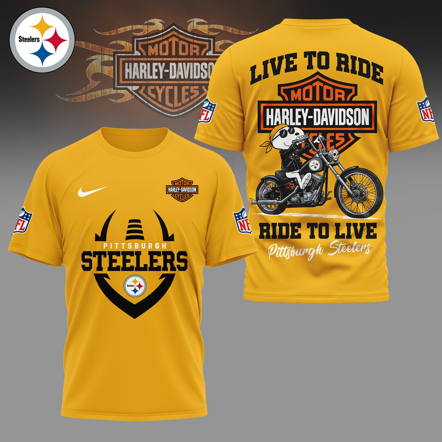 PS Premium NFL Snoopy Motorcycle 3D Shirt DDT CTND