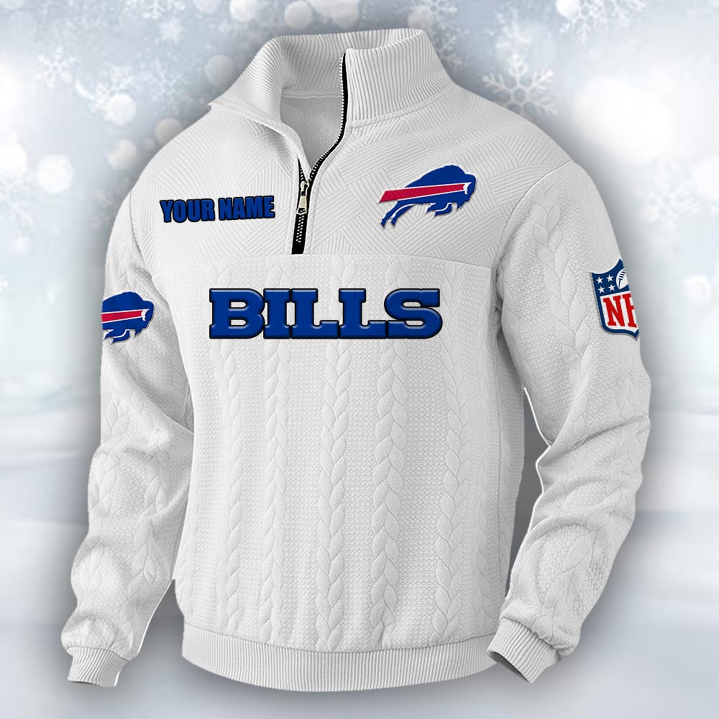 Premium BUF x NFL Cable Knit Quarter-Zip DATND TANTD