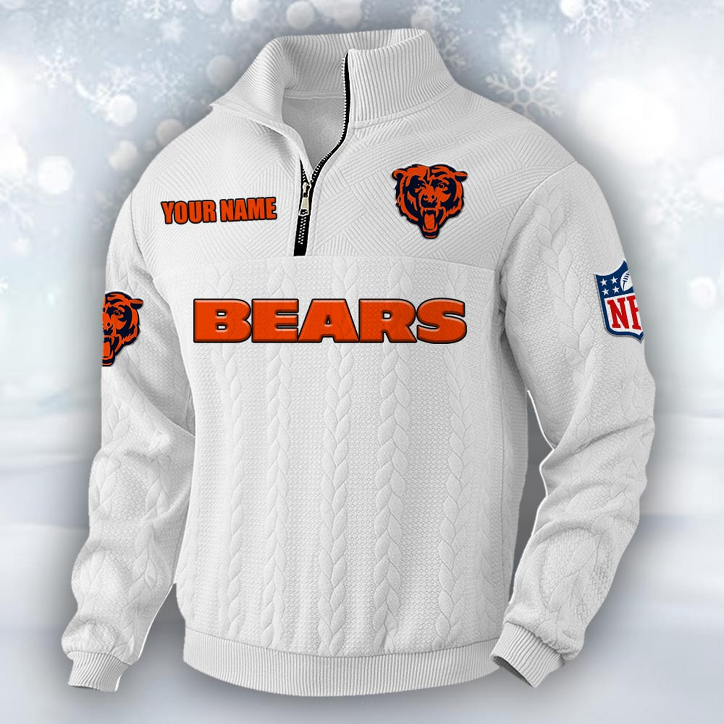 Premium CHI x NFL Cable Knit Quarter-Zip DATND TANTD