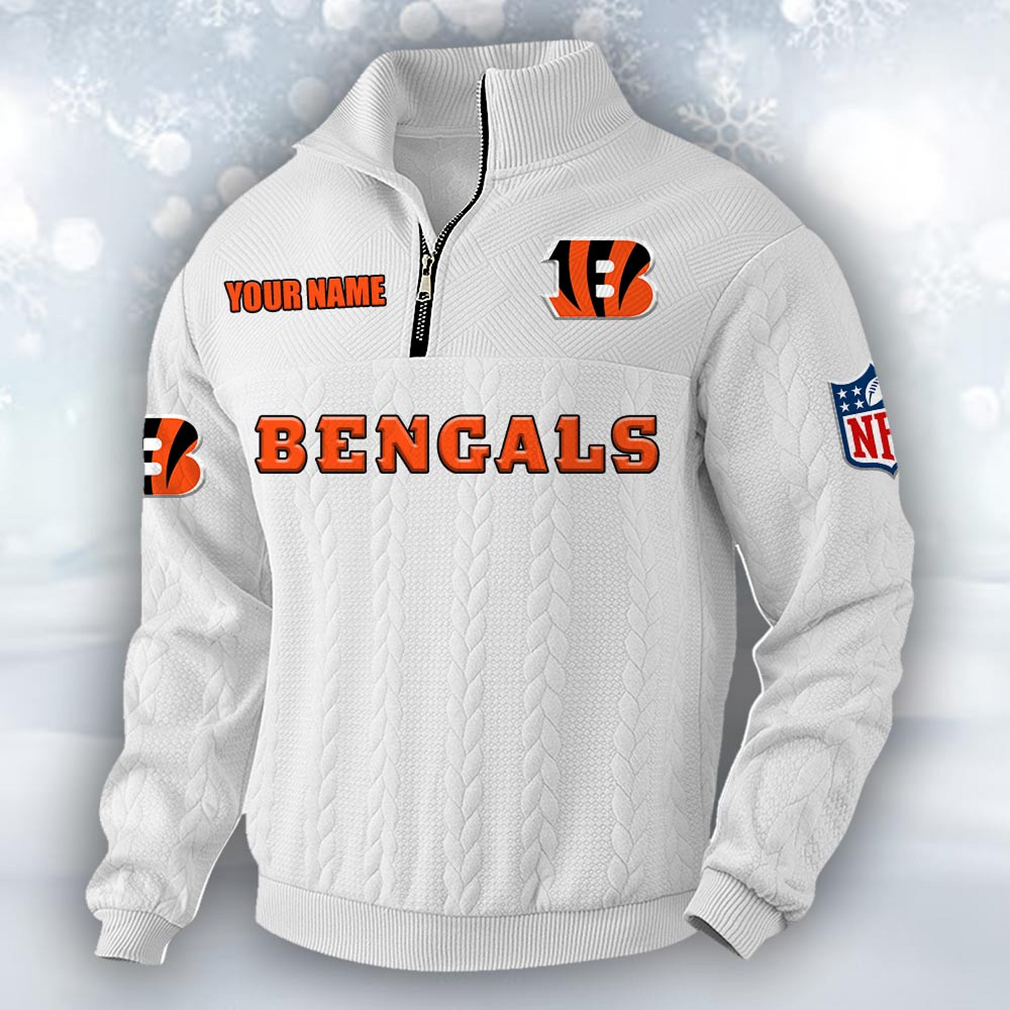 Premium CIN x NFL Cable Knit Quarter-Zip DATND TANTD