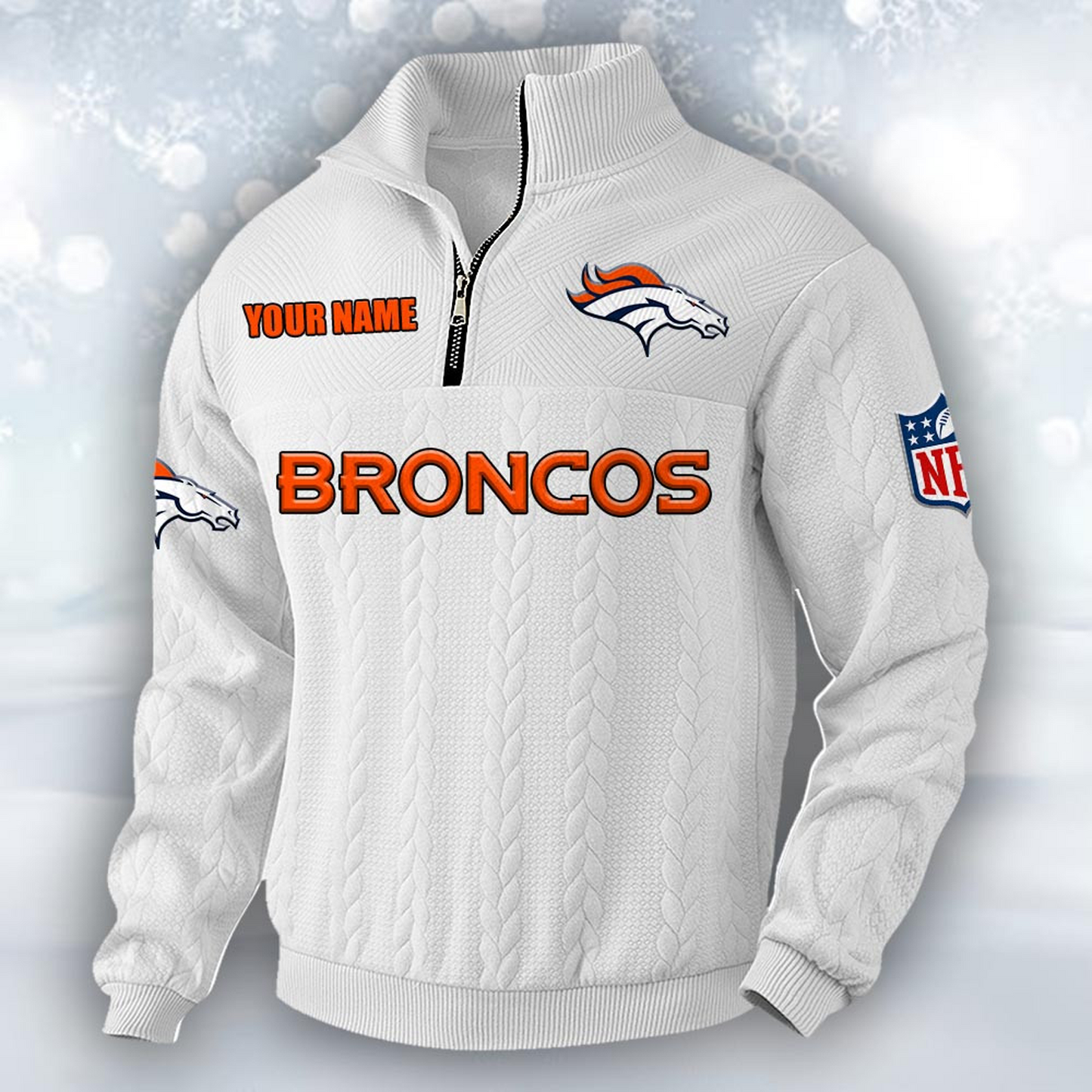 Premium DEN x NFL Cable Knit Quarter-Zip DATND TANTD
