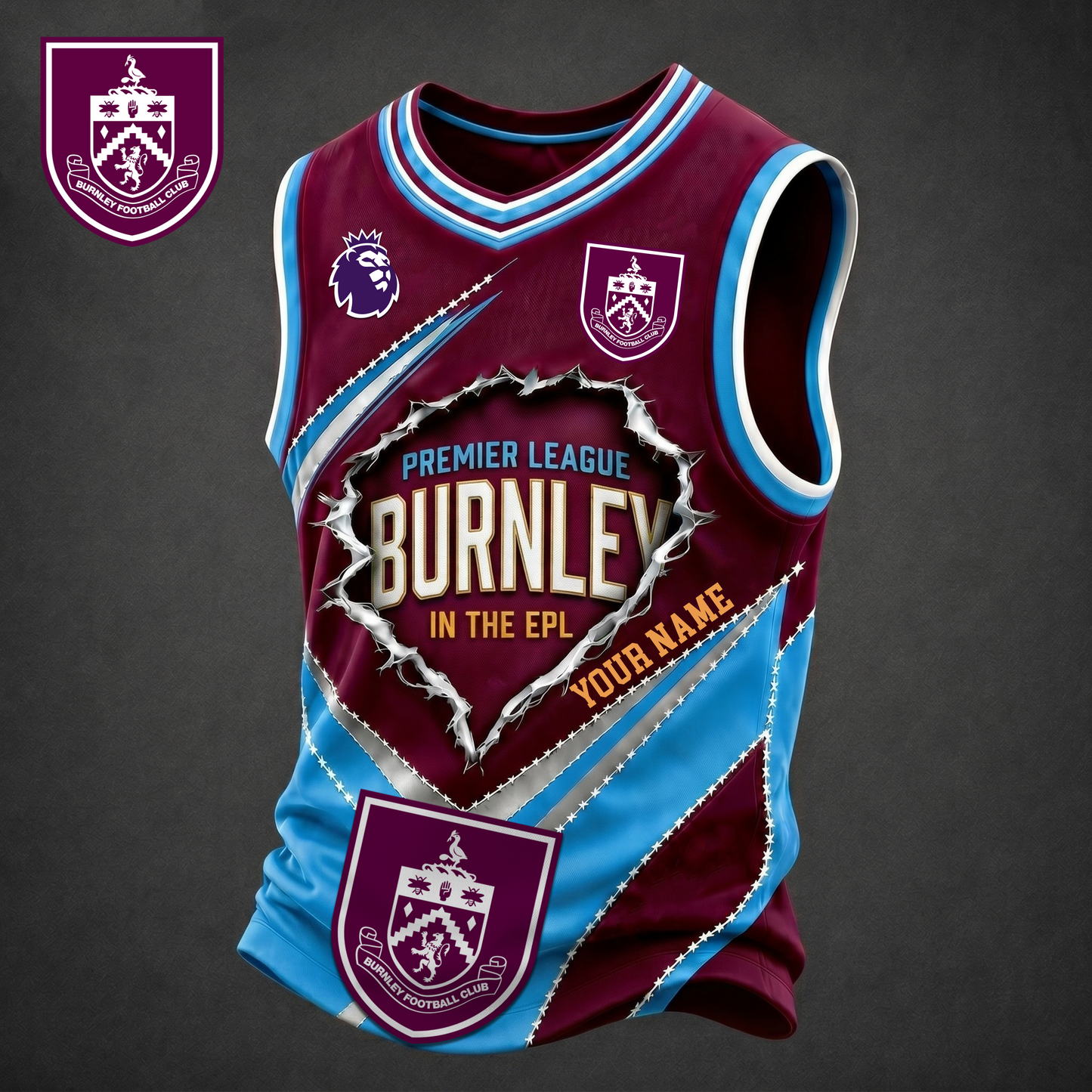 Premium EPL X BUR Game Day V-neck Tank Top Shirt FOR SUMMER HOLIDAY NDT VHM 050626