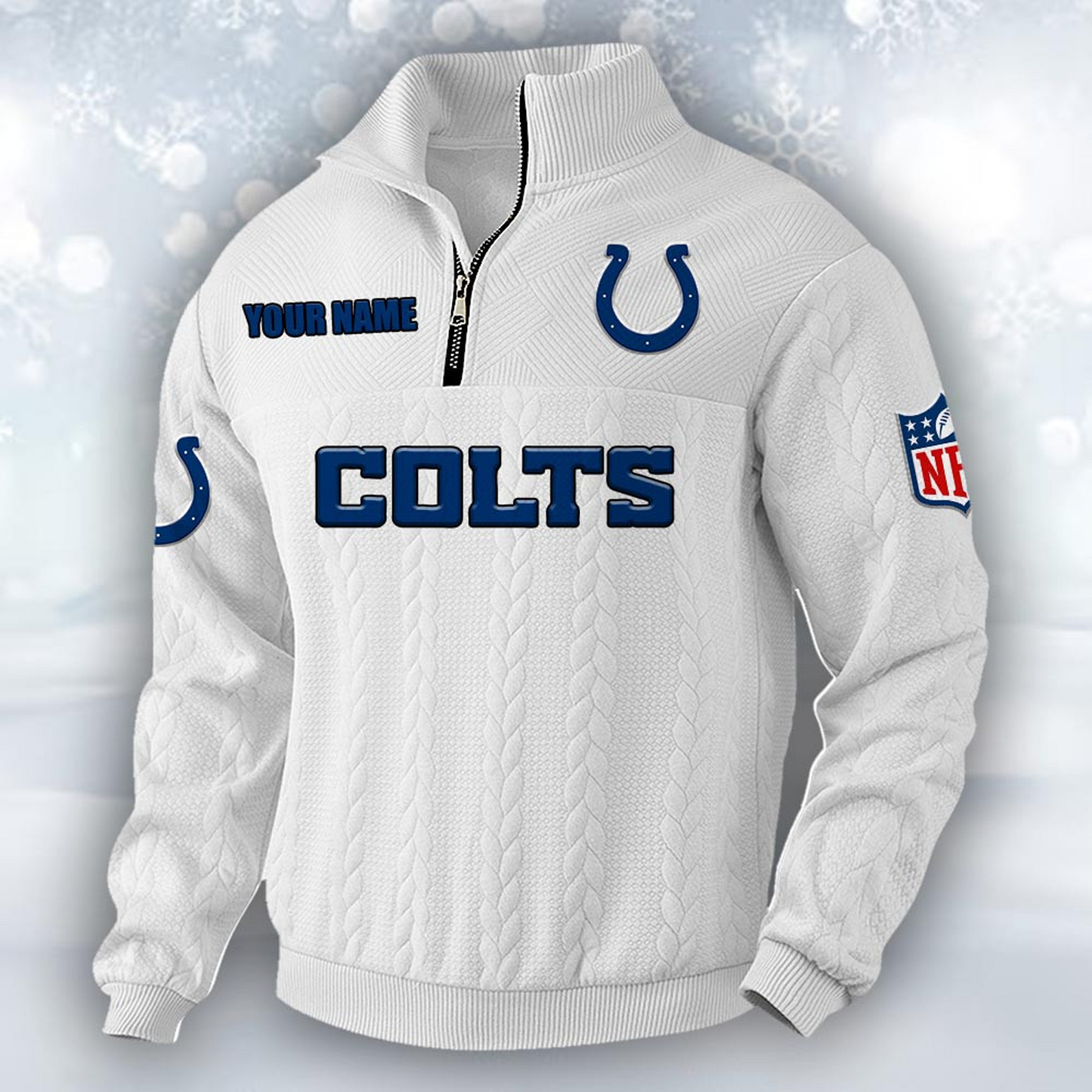 Premium IND x NFL Cable Knit Quarter-Zip DATND TANTD