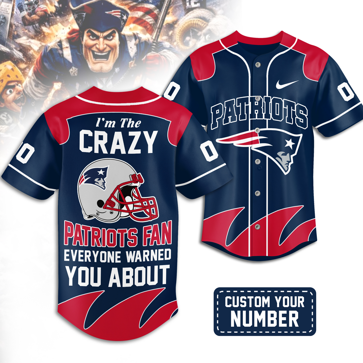 Premium NEP x NFL Crazy Football Fan Personalized Jersey DATND TANTD