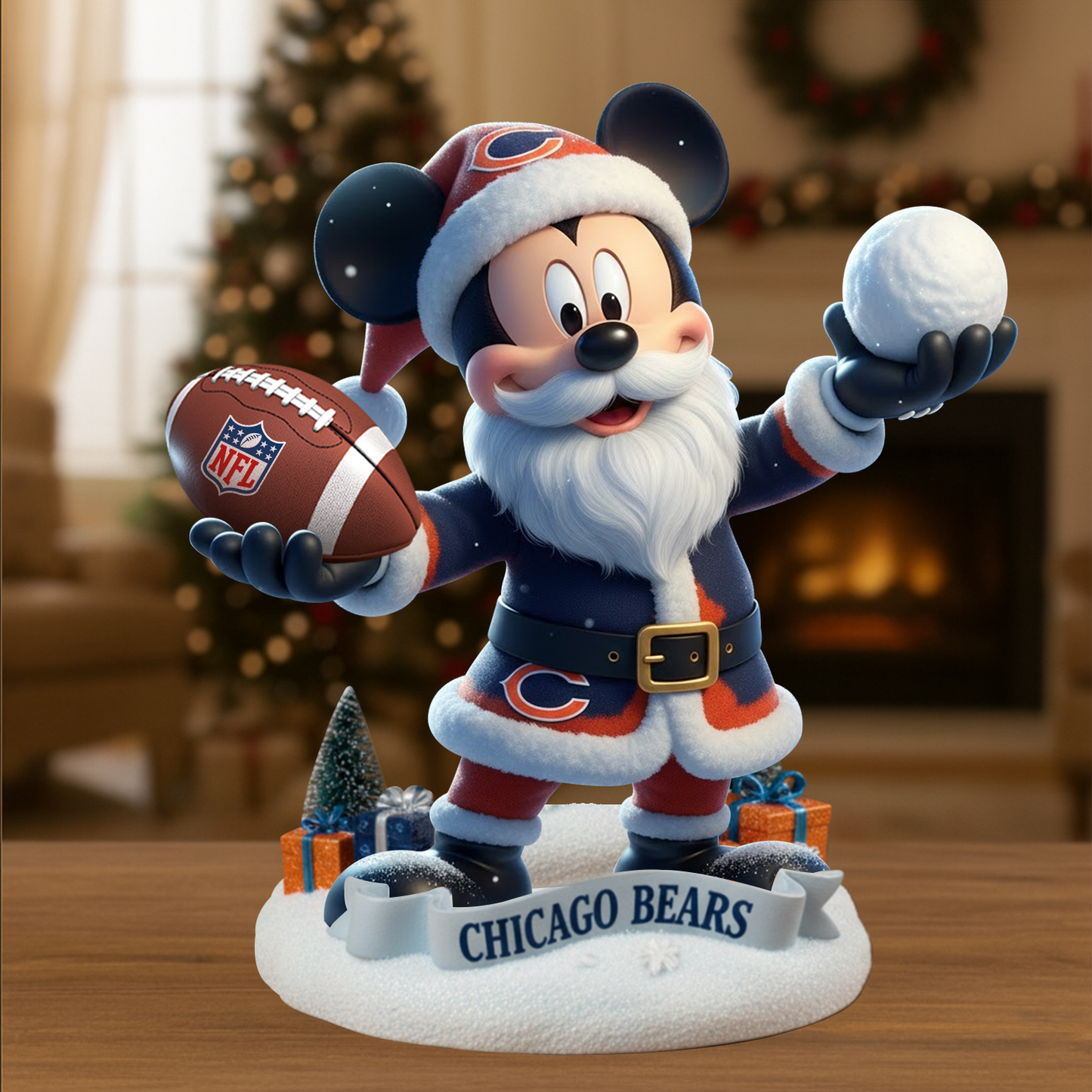 Premium NFL CHI x MIC Christmas Arcylic Plaque DATND TANTD