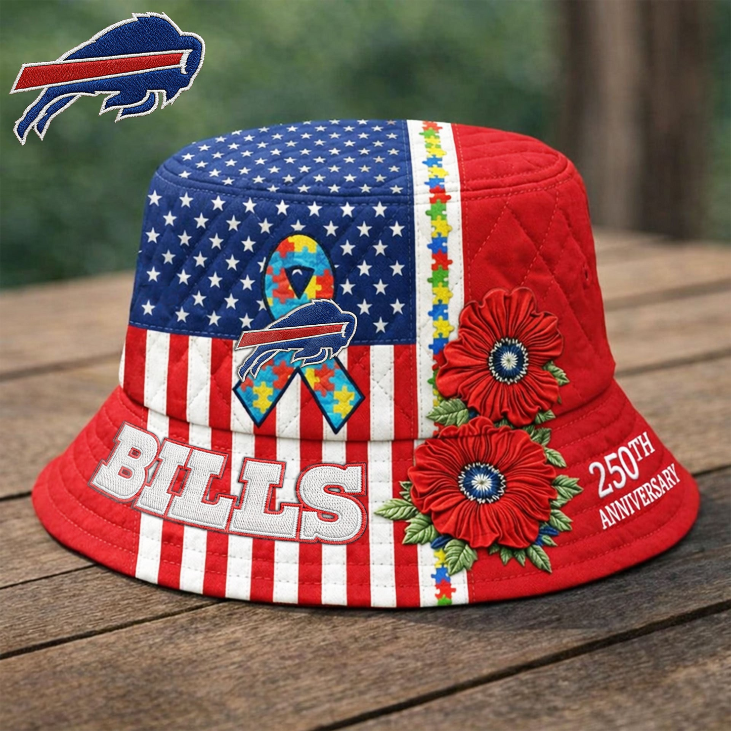 Premium NFL X BB Autism 250th Anniversary Bucket Hat NDT VHM