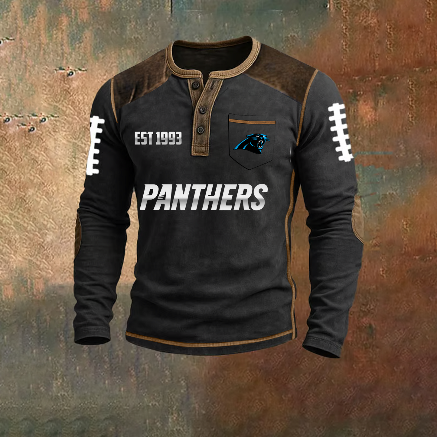 Premium NFL X CAR Classic Henley Long Sleeve Polo Shirt NDT TDT
