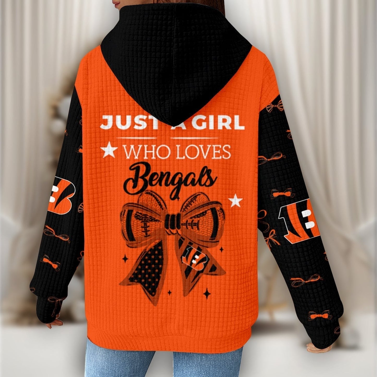 Premium NFL X CIN Women's Waffle Hoodie NDT NHM