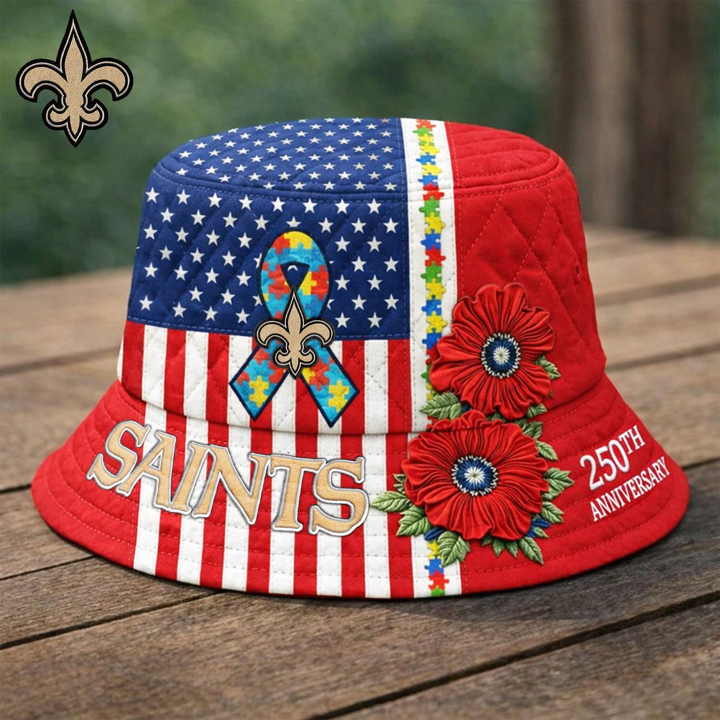 Premium NFL X NOS Autism 250th Anniversary Bucket Hat NDT VHM