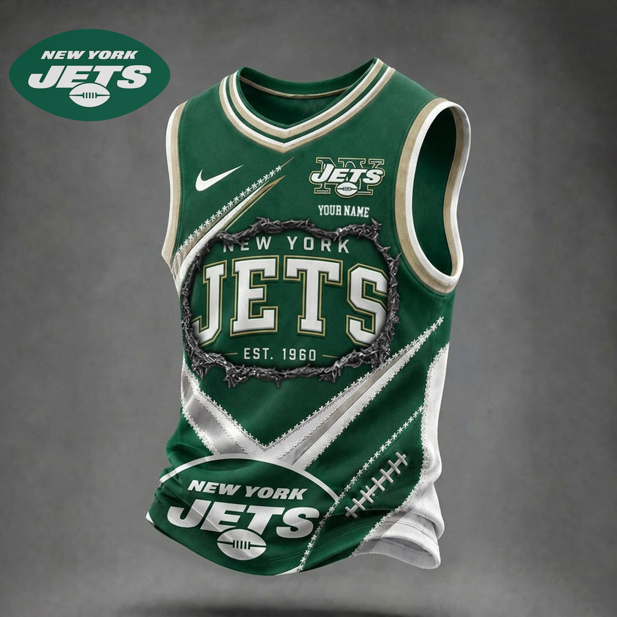 Premium NFL X NYJ Game Day V-Neck Tank Top Shirt V3 NDT NHM 080626