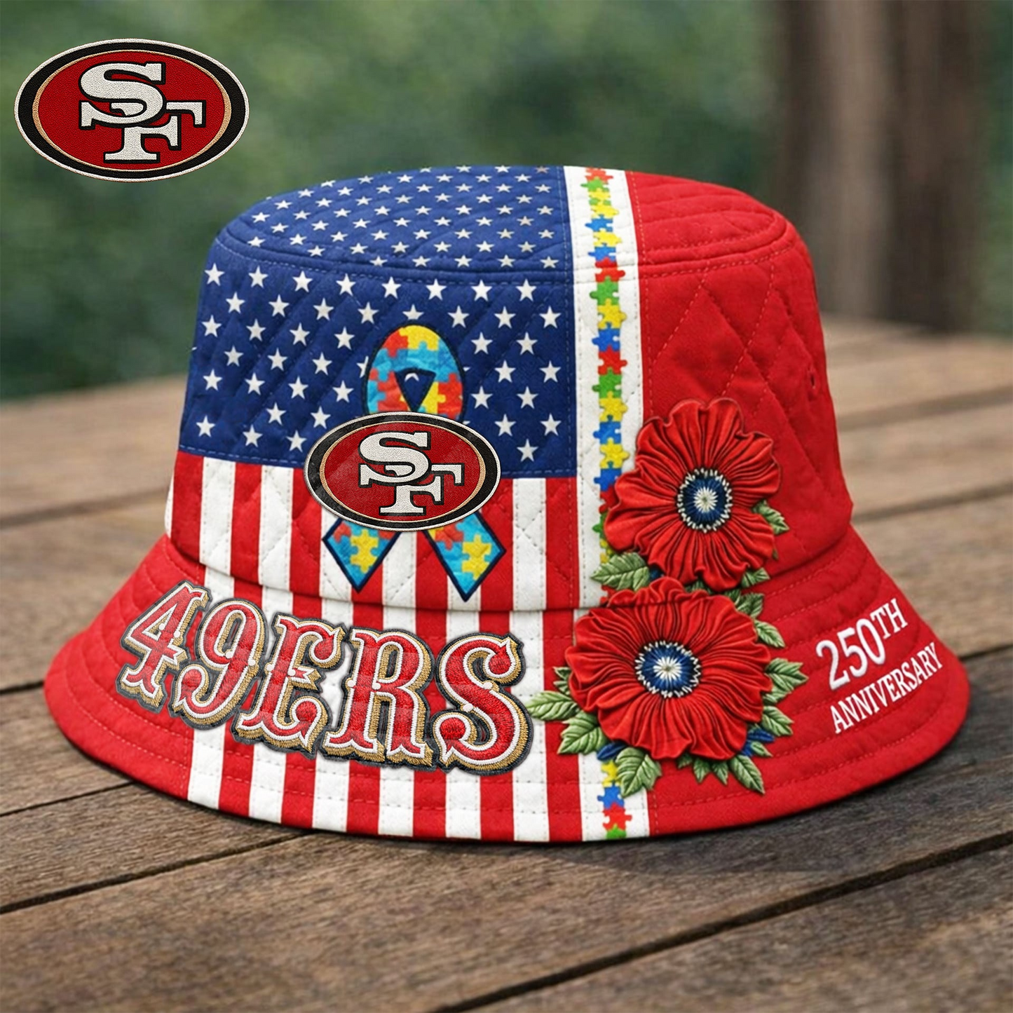Premium NFL X SF Autism 250th Anniversary Bucket Hat NDT VHM