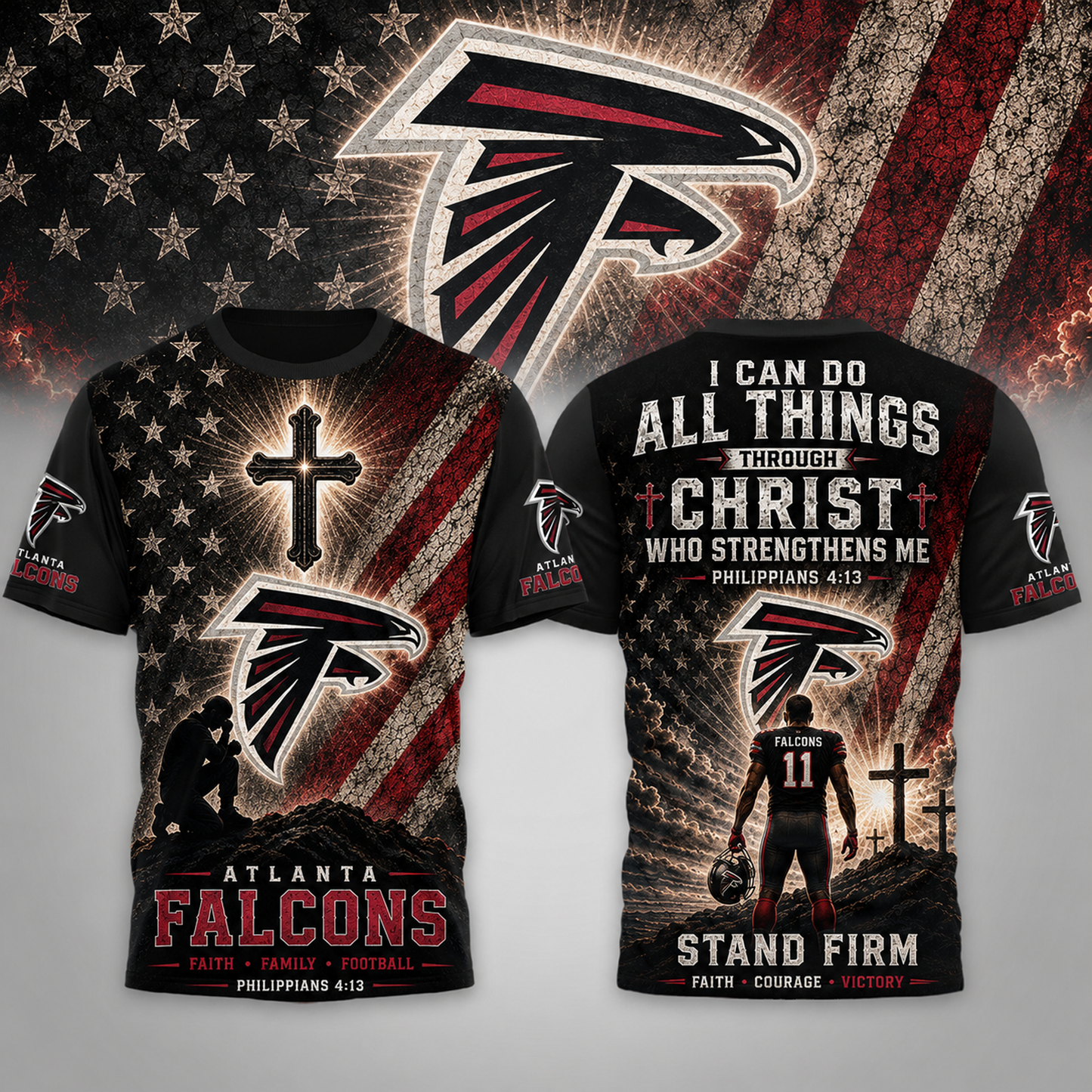 Premium NFL x ATL Faith Family 3D Shirt