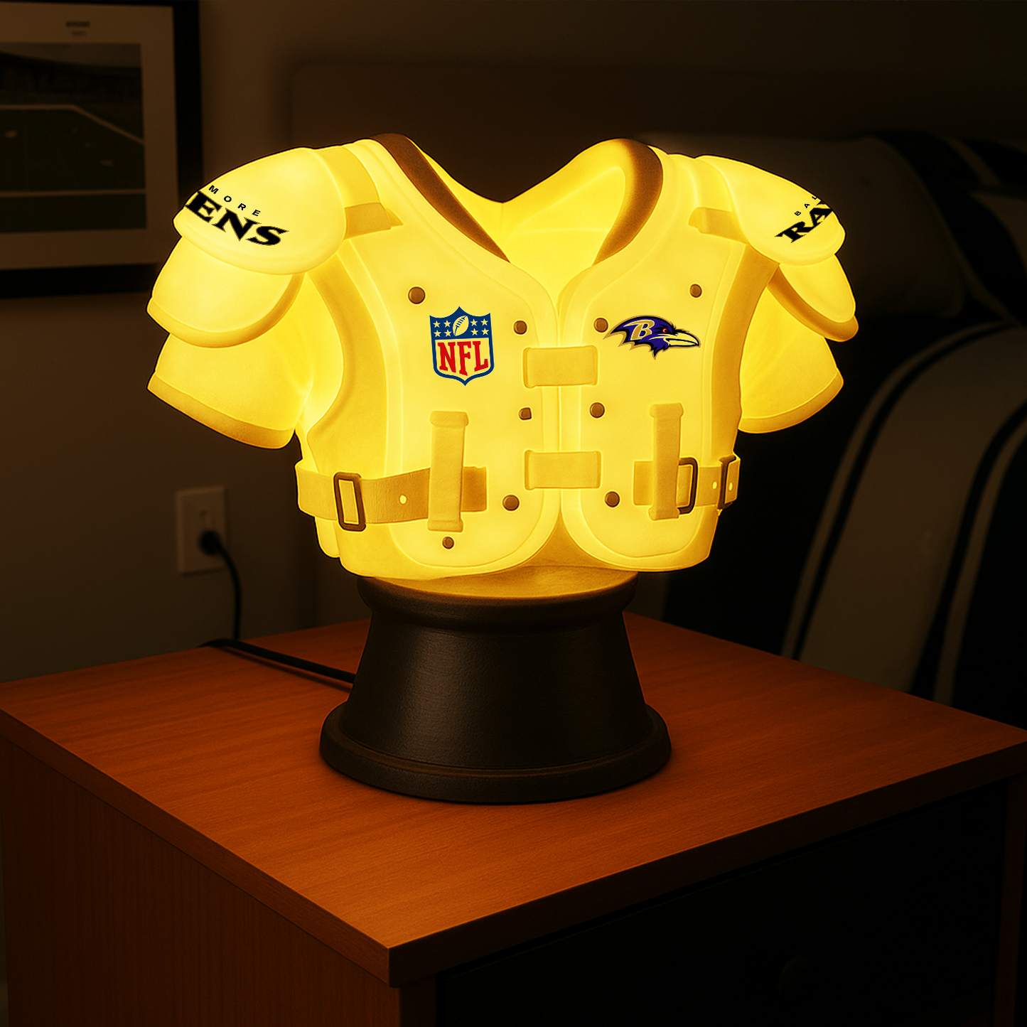 Premium NFL x BAL LED Football Shoulder Pads Night Light DATND TANTD