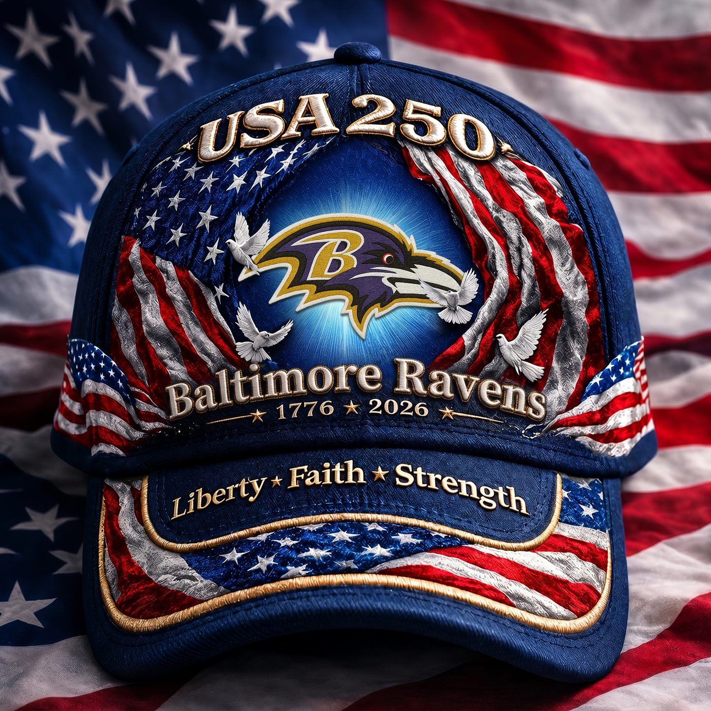 Premium NFL x BR 250 Years Anniversary Of Freedom Cap 220626