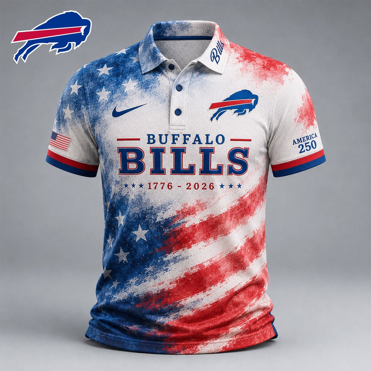Premium NFL x BUF 250 Years Of Freedom Polo Shirt NDT NHM 150626