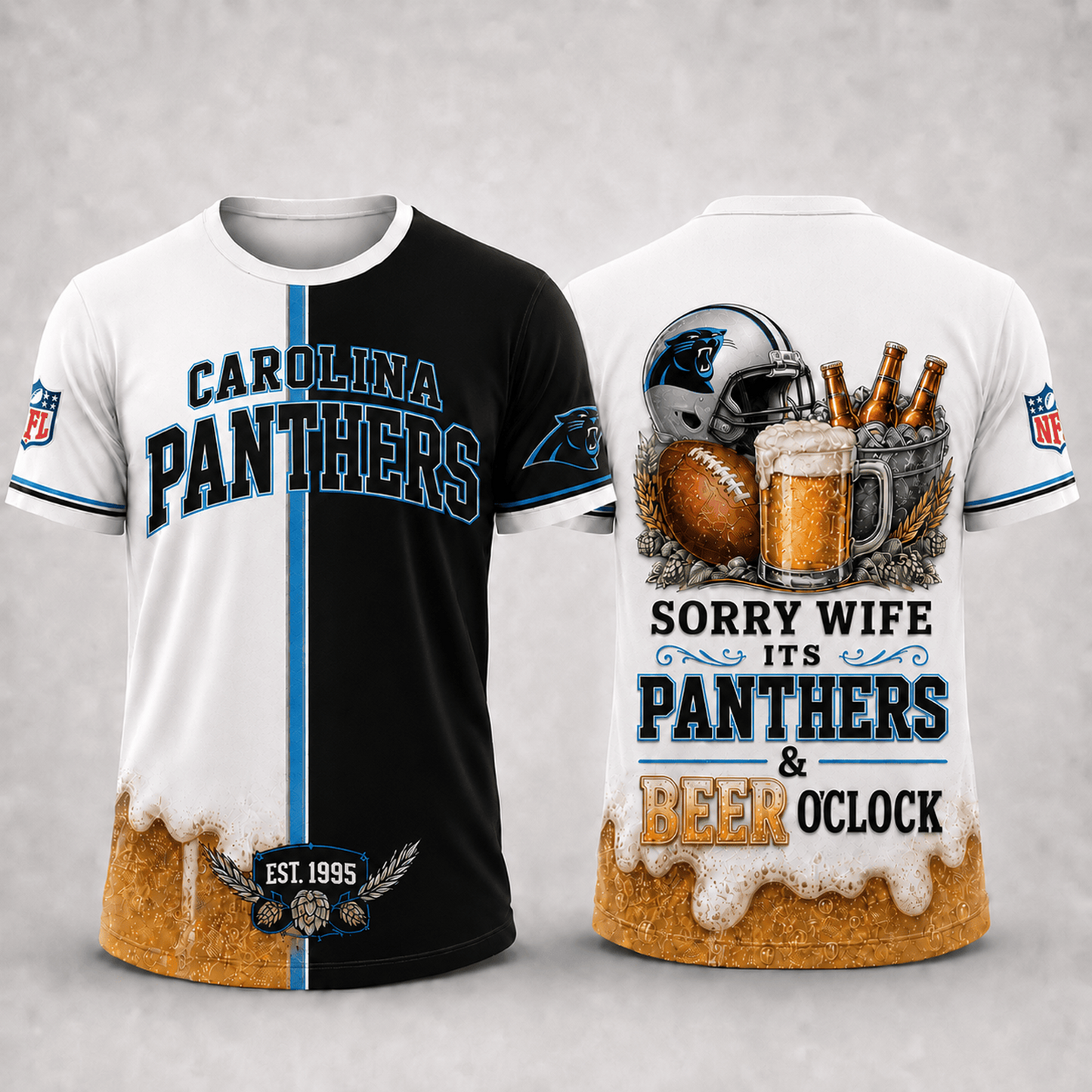 Premium NFL x CAR Sorry Wife It's Match Day And Beer Time Funny Sports Fan 3D Shirt 290626