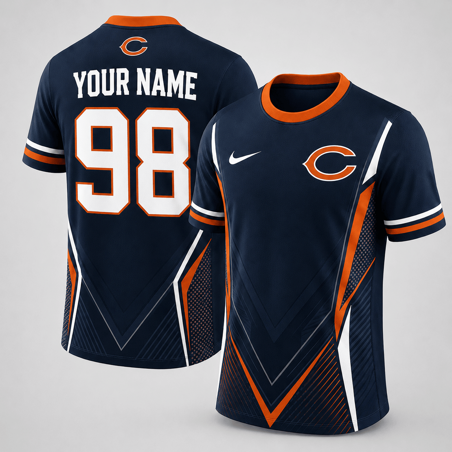 Premium NFL x CHI Custom Name Number Personalized Athletic T-Shirt 220626