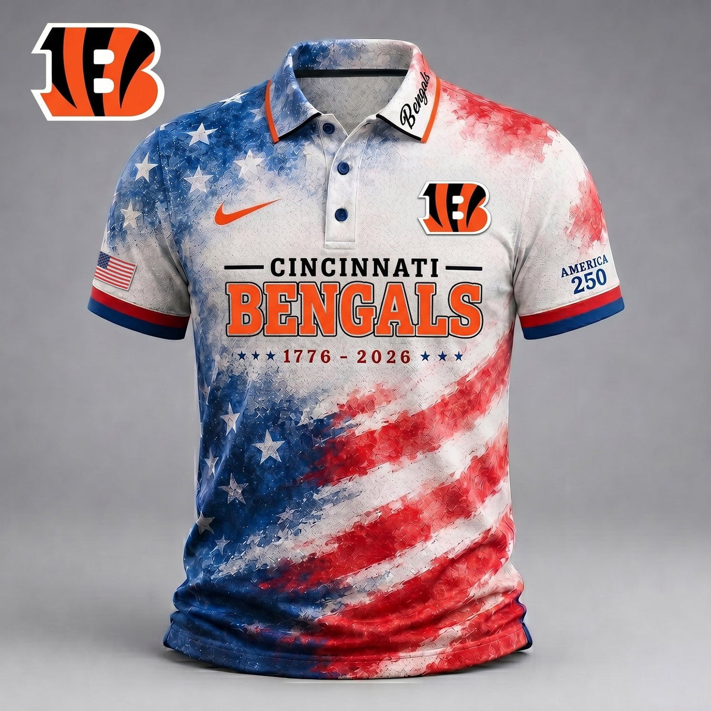 Premium NFL x CIN 250 Years Of Freedom Polo Shirt NDT NHM 150626