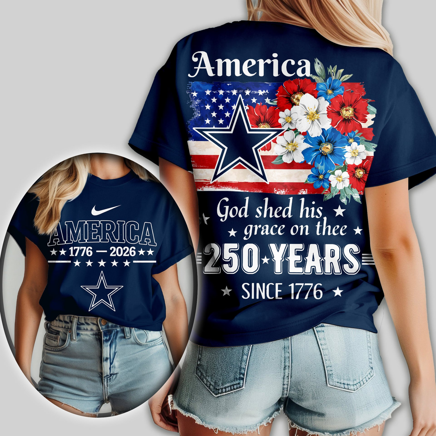 Premium NFL x DC America God Shed His Grace On Thee Women Shirt NDT VHM