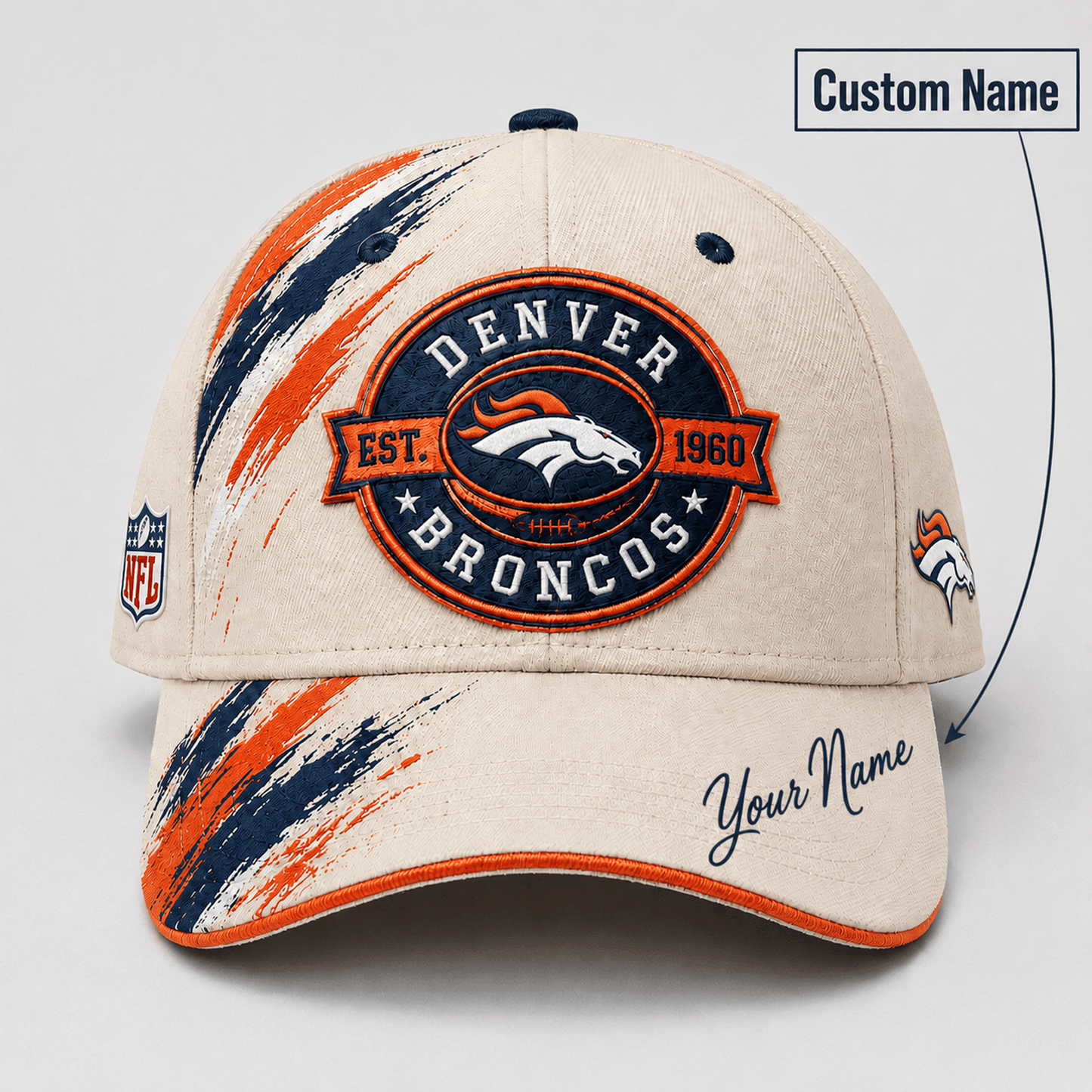 Premium NFL x DEN Custom Name Cap For Football Fans Loving Sporty Style 030726