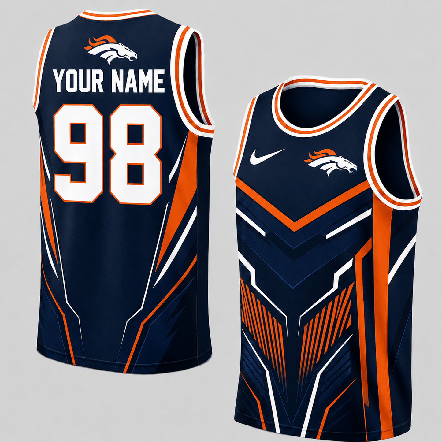 Premium NFL x DEN Personalized Football Fan Tank Top Custom Name Number Sport Shirt 220626
