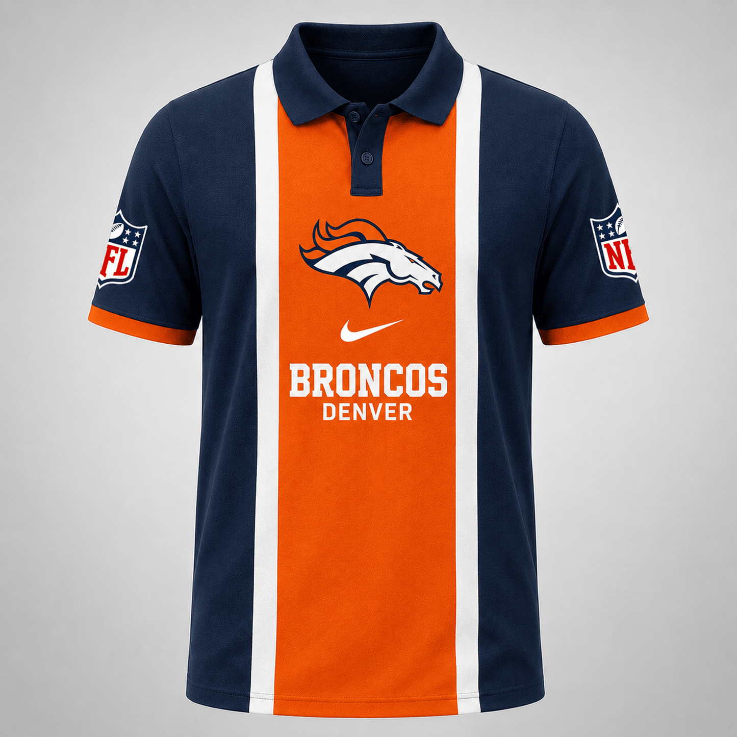 Premium NFL x DEN Sports Inspired Vertical Stripe Polo 250626
