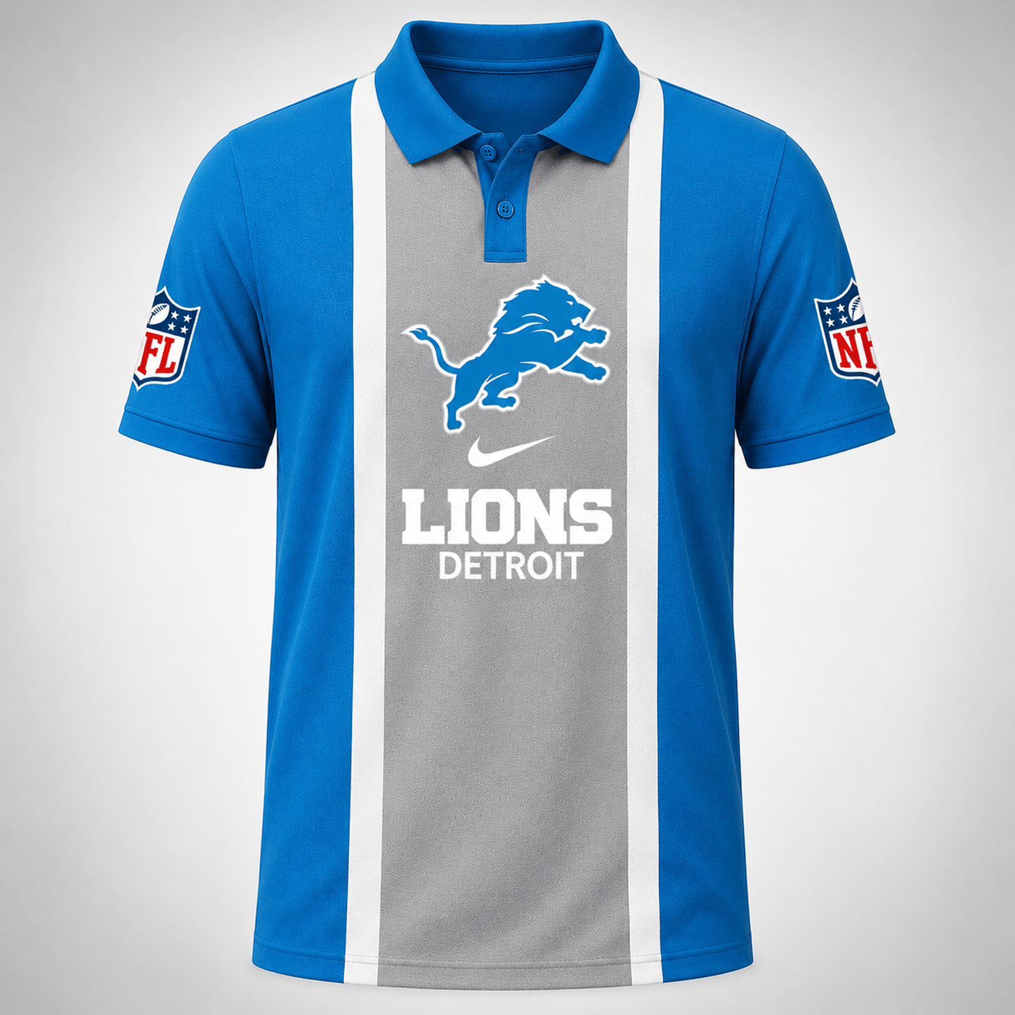 Premium NFL x DET Sports Inspired Vertical Stripe Polo 250626