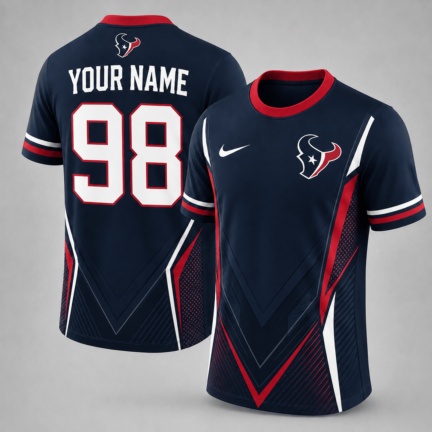 Premium NFL x HOU Custom Name Number Personalized Athletic T-Shirt 220626