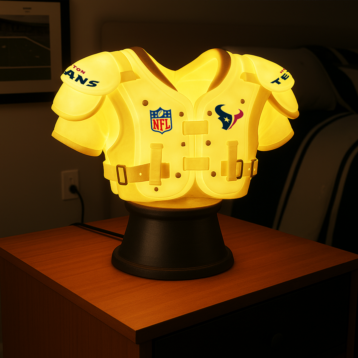 Premium NFL x HOU LED Football Shoulder Pads Night Light DATND TANTD