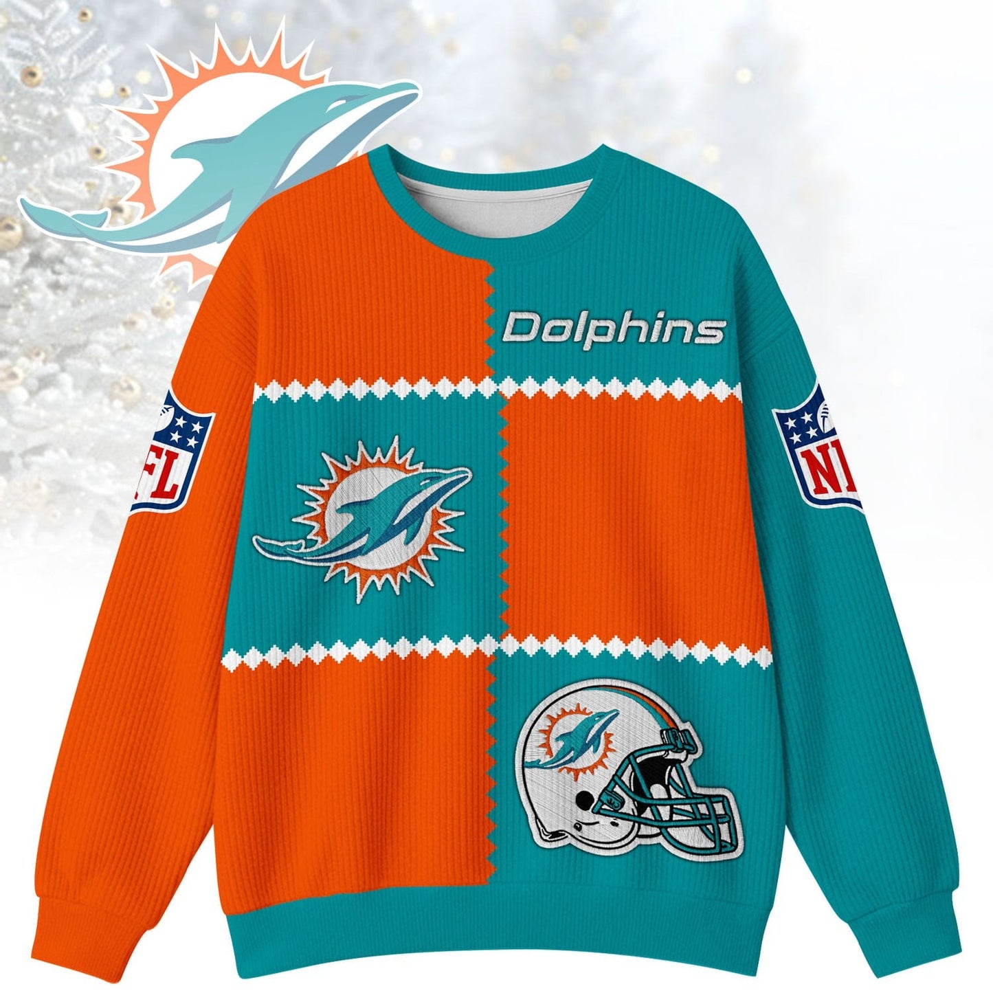 Premium NFL x MIA Cozy Holiday SweatShirt NDT NHM