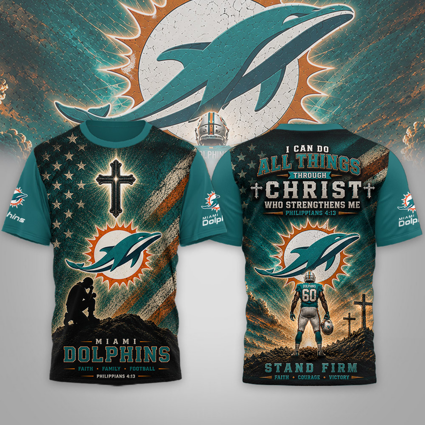 Premium NFL x MIA Faith Family 3D Shirt