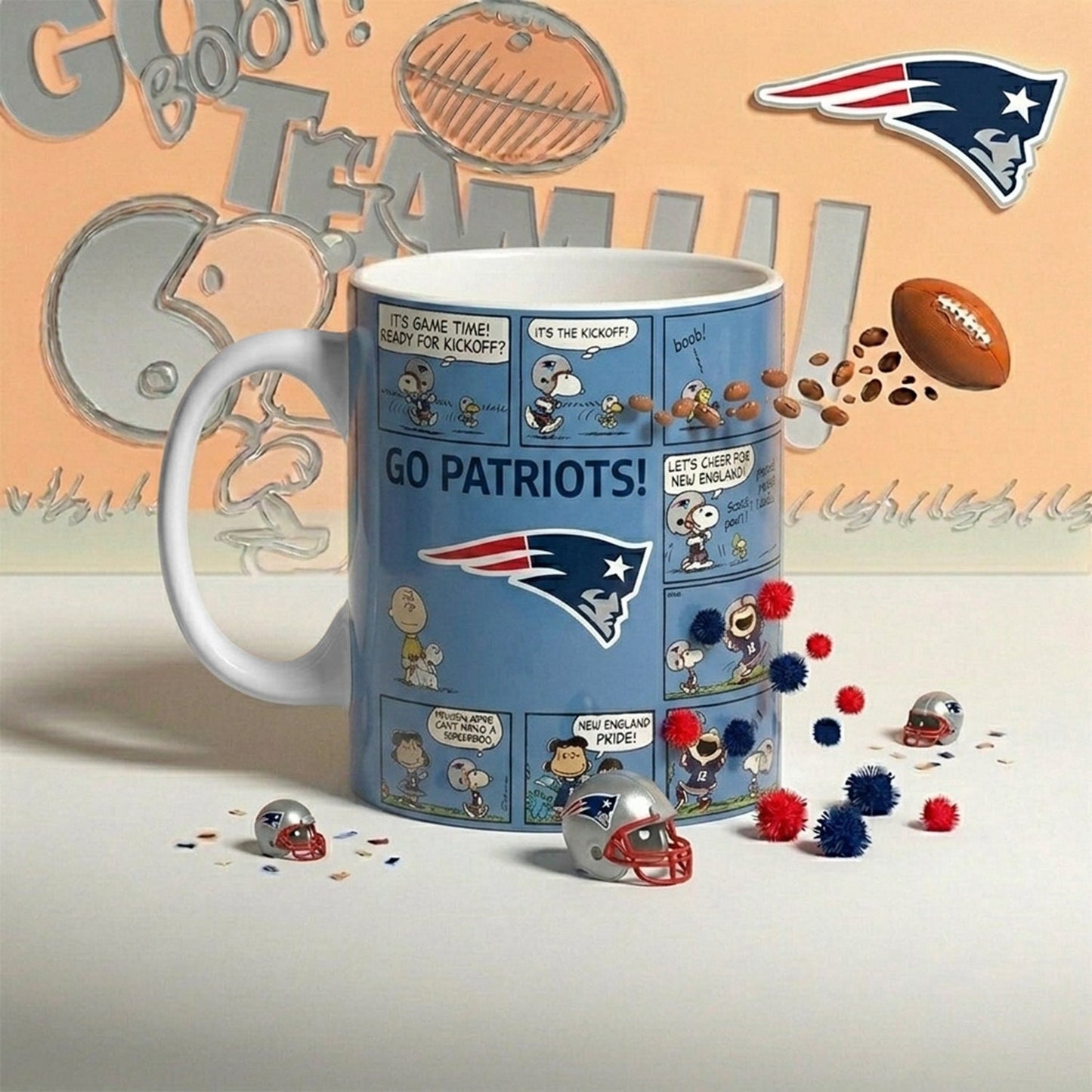Premium NFL x NE Peanuts Comic Mug NDT NHM 210426