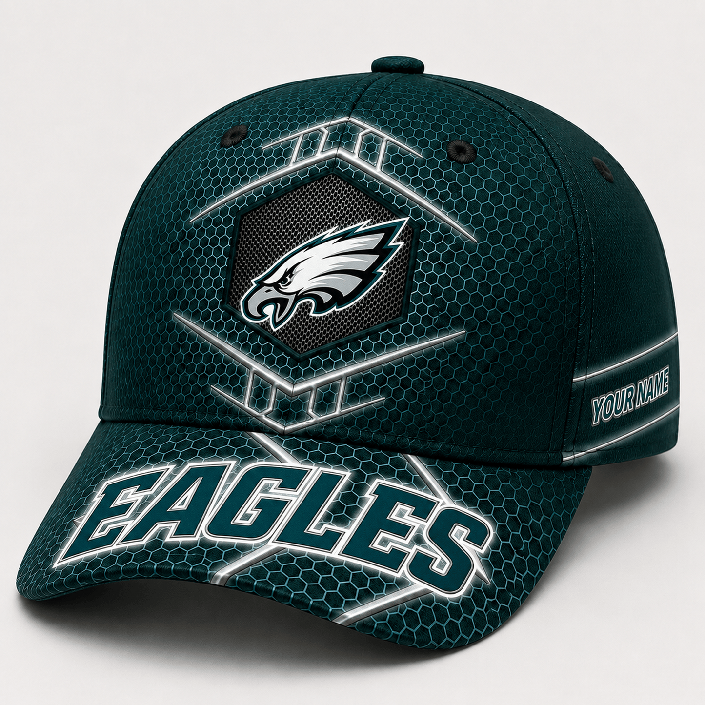 Premium NFL x PHI Honeycomb Custom Name Cap for Loyal Fans
