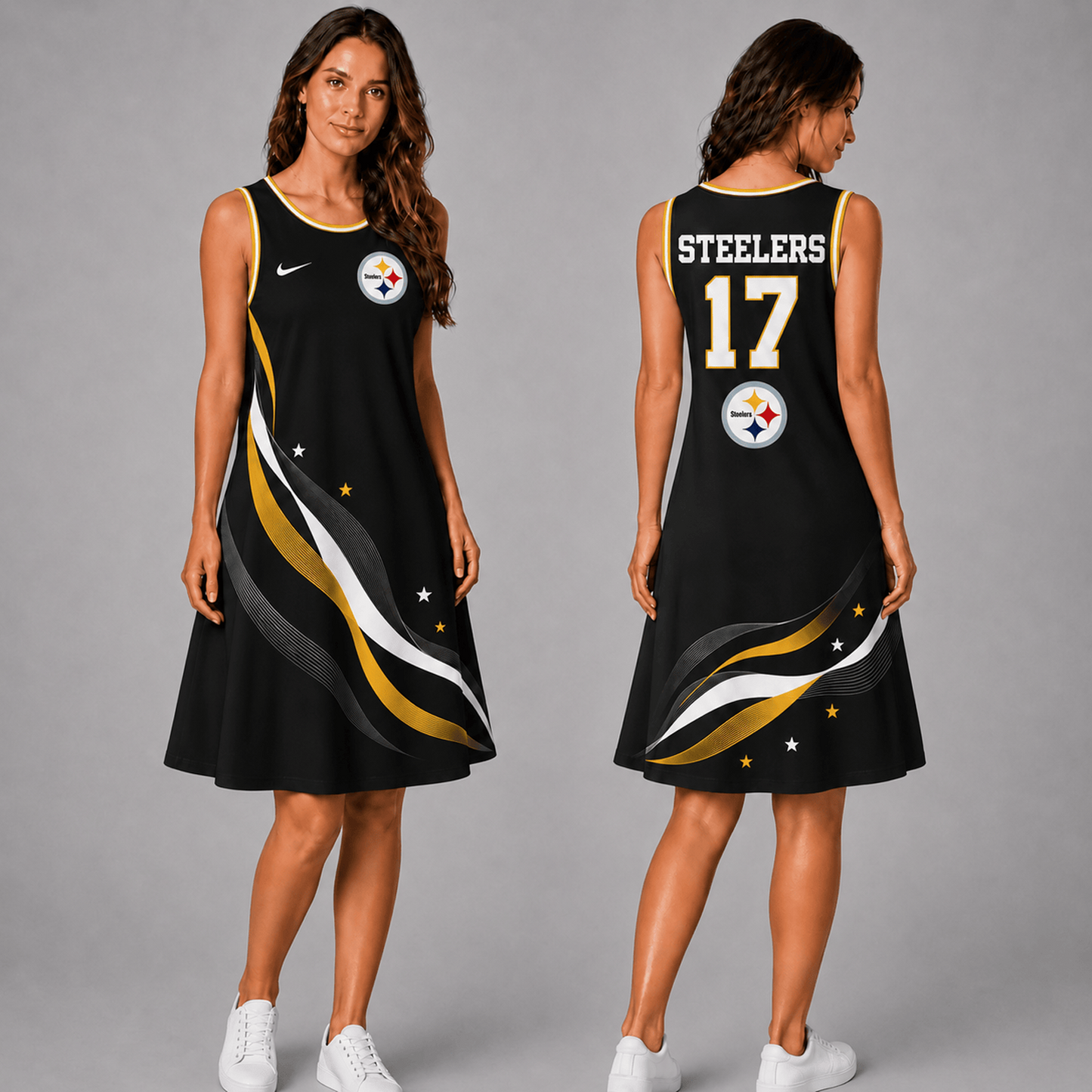 Premium NFL x PIT Style Custom Sleeveless Dress Personalized Name Number 180626