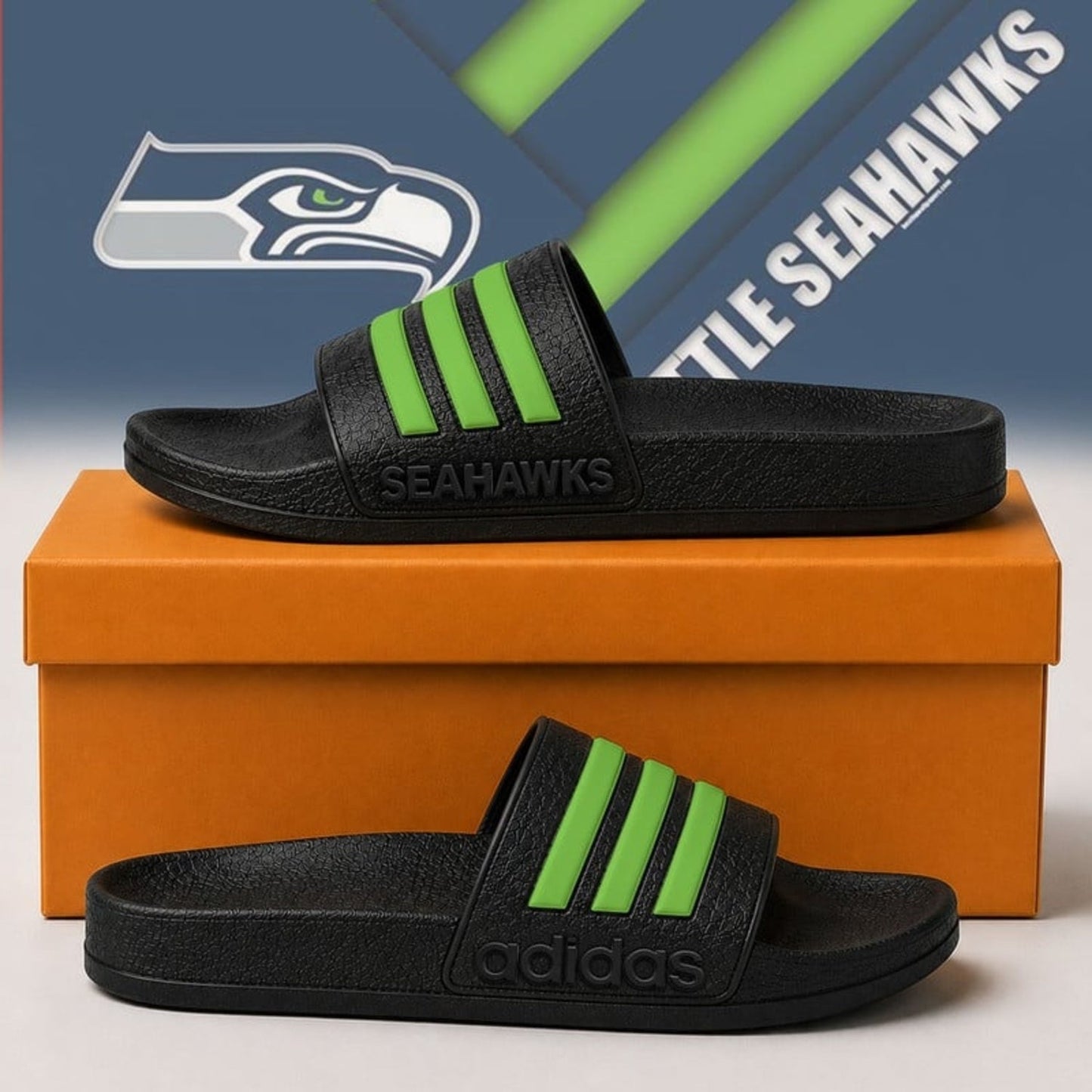 Premium NFL x SEA Adidas Slide Slippers NDT NHM 040626