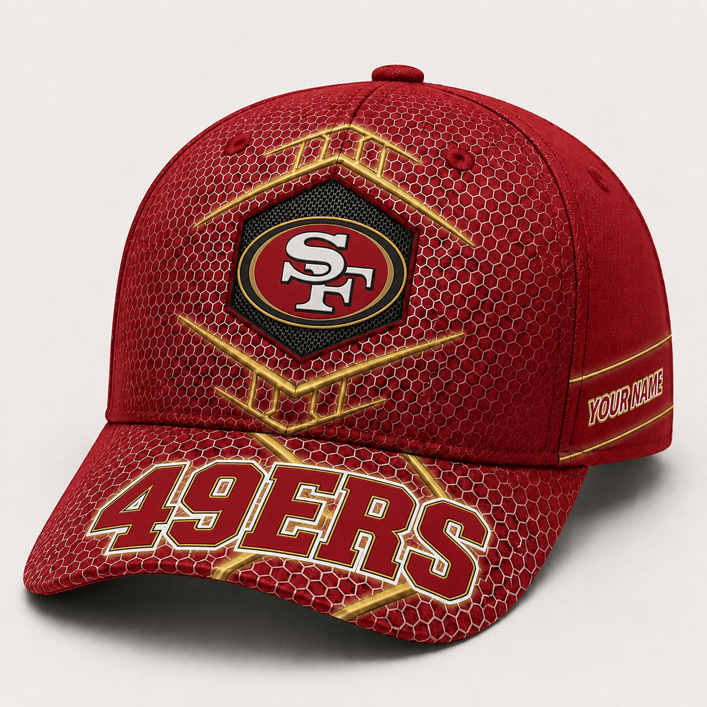 Premium NFL x SF Honeycomb Custom Name Cap for Loyal Fans