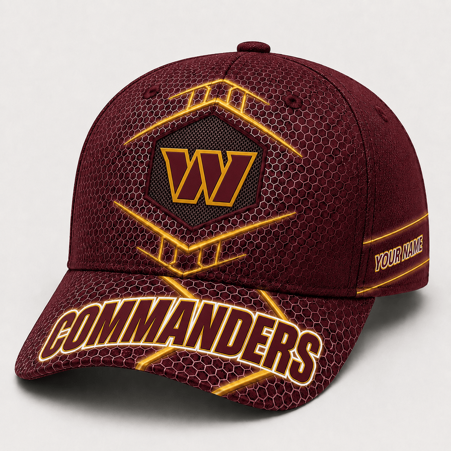 Premium NFL x WAS Honeycomb Custom Name Cap for Loyal Fans