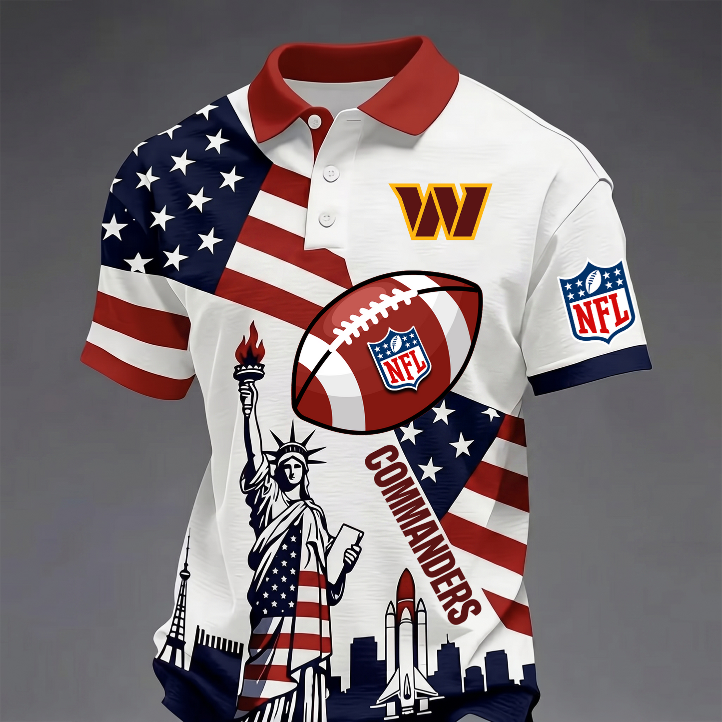 Premium NFL x WAS USA 250 Year Anniversary Polo Shirt 200626