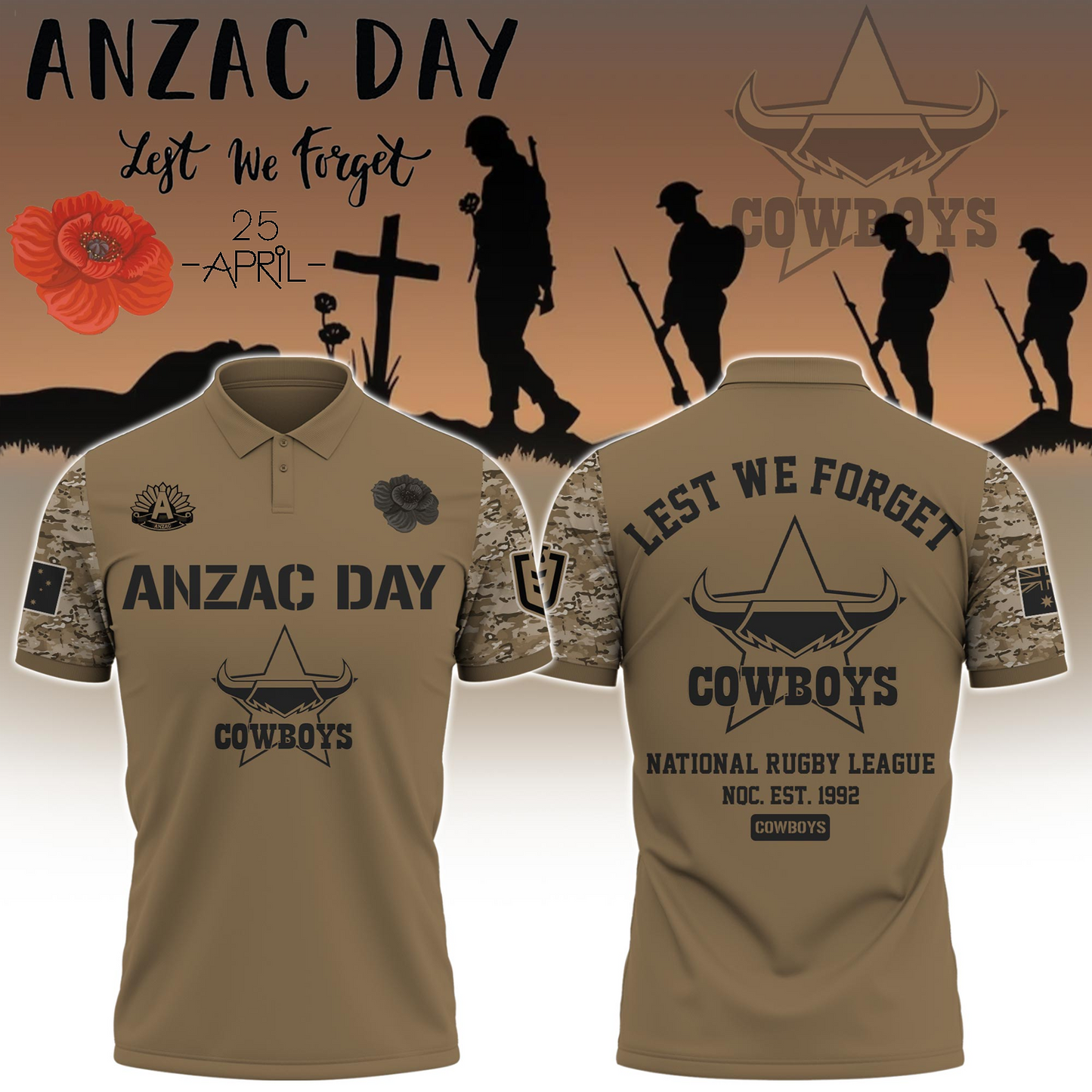 Premium NQL x Anzac Day Shirt DATND TANTD