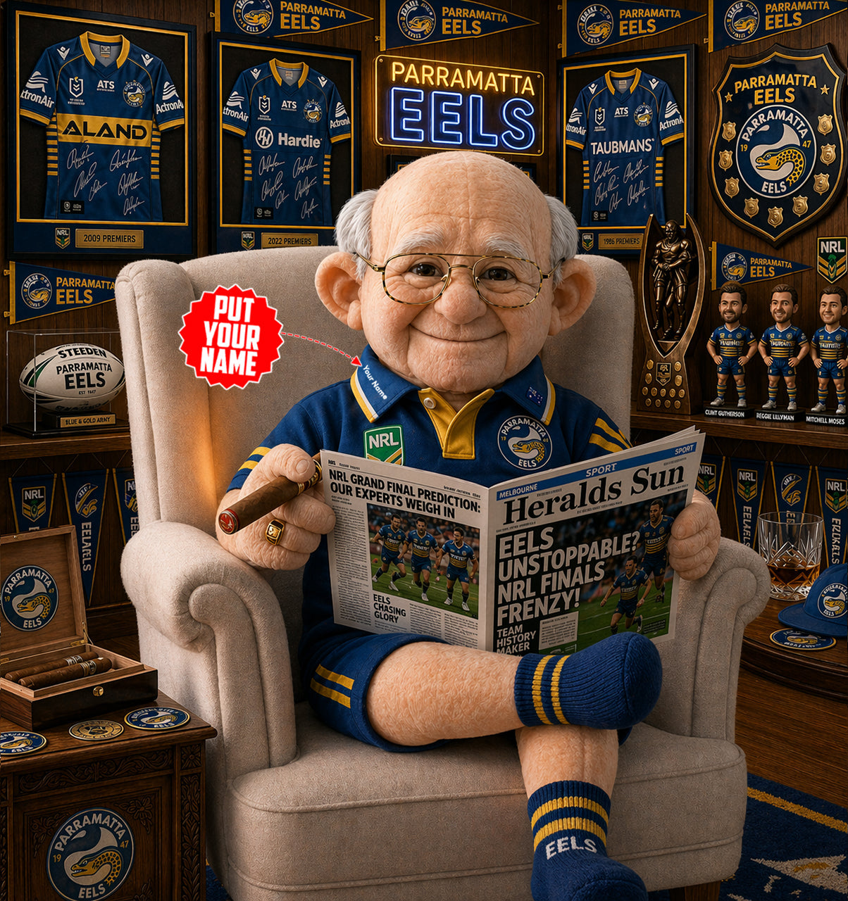 Premium NRL X PE Heritage Custome name Grandpa Collectible Plush NDT LVH 210426